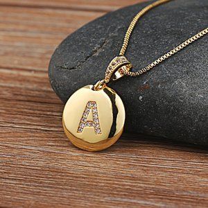 Alphabet Cute Fashion Necklace Gold Color Pendants Choker for Womens or Girls